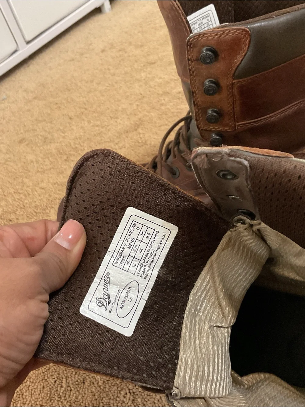 Dingo Men's Brown Leather Lace-Up Work Boots Size 10
